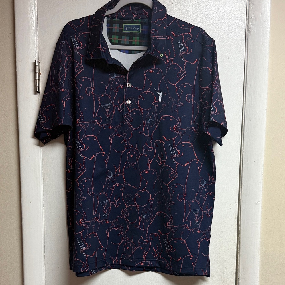 William Murray Golf Navy and Red Polo Shirt